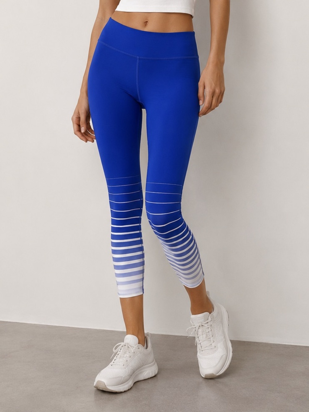 Athleta blue and white leggings